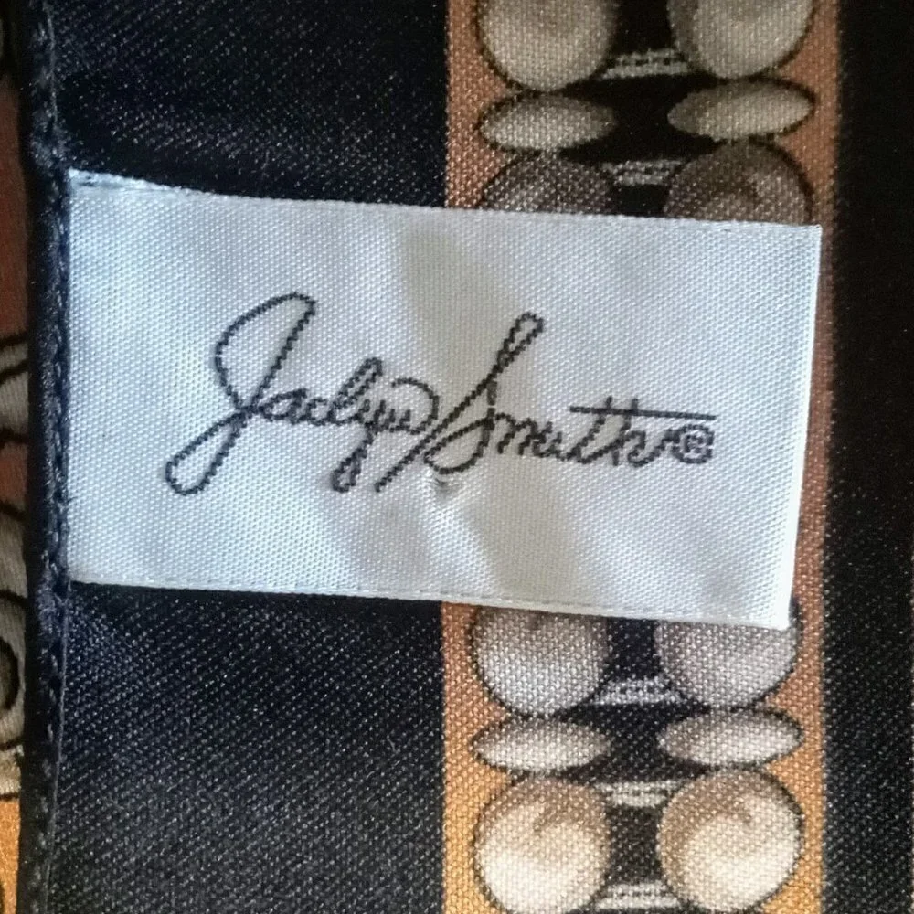 Vintage Jaclyn Smith Black & Cinnamon Brown Scarf